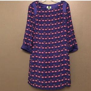 Anthropologie flamingo dress